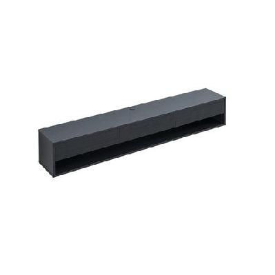 rowan open shelf wall mount floating entertainment unit tv stanad 3-drawers 180cm black