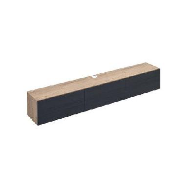 rowan wooden wall mount entertainment unit floating tv s 3-doors 180cm black/oak