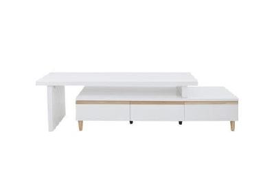 sabrina extendable tv stand cabinet entertainment unit - white