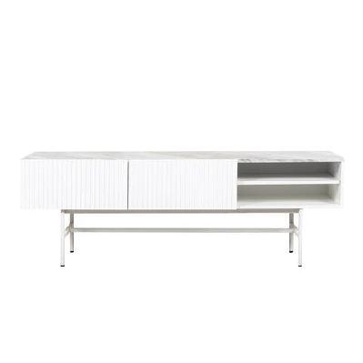 scarlett faux marble look tv stand entertainment unit 160cm - white