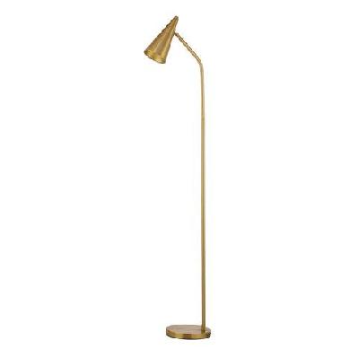 scott modern sleek standing floor light lamp brass