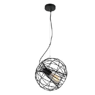 sentinel pendant lamp light interior es matte black round cage od280mm
