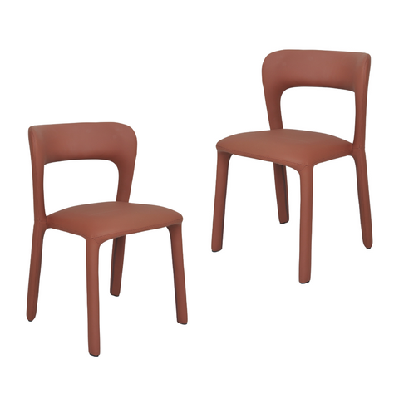 set of 2 arnie eco leather kitchen dining side chair tan