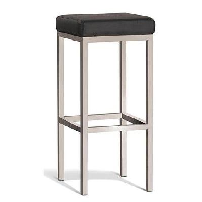 set of 2 - borgo bar stool 75cm - brushed frame - black
