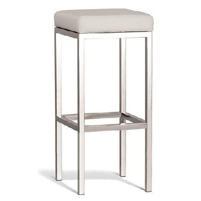 set of 2 - borgo bar stool 75cm - polished frame - off white