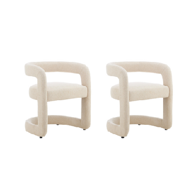 set of 2 deidra linen fabric kitchen dining armchair sand