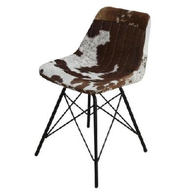 set of 2 eames replica inspired cozy cowhide dining chair