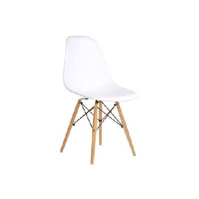 set of 2 eames replica premium dsw kitchen dining chair black / beech wood