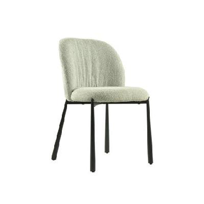 set of 2 elvio boucle fabric kitchen dining side chair black powder coated legs oyster