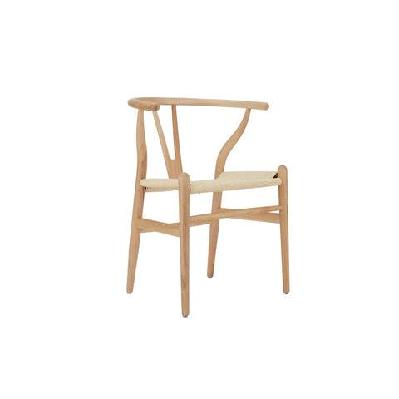 set of 2 hans wegner replica wishbone kitchen dining chair - oak wood/natural natural