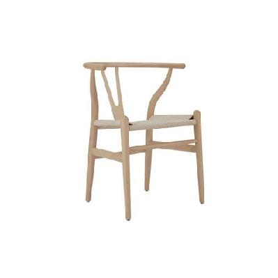 set of 2 hans wegner replica wishbone kitchen dining chairs replica - beech wood/natural beige beige
