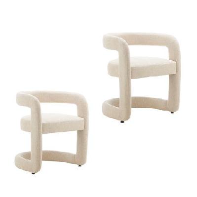 set of 2 jagger fabric kitchen dining armchair beige