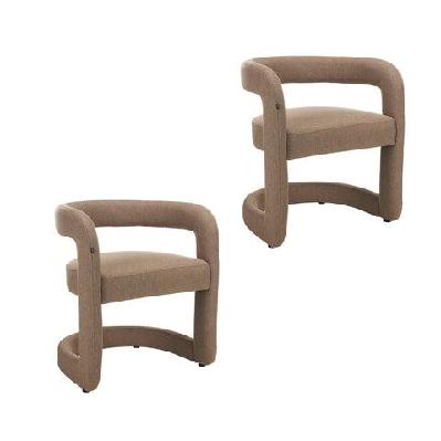 set of 2 jagger fabric kitchen dining armchair mocha