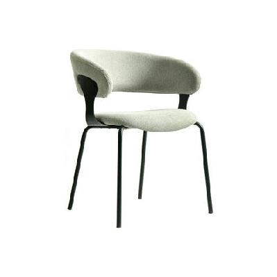 set of 2 korey chenille fabric kitchen dining chair black powder coated legs silver grey