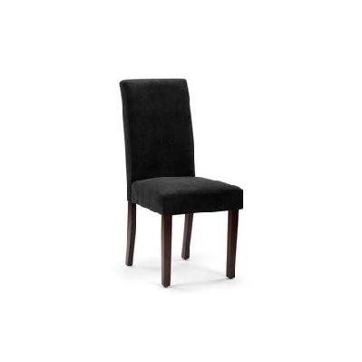 set of 2 kyran fabric kitchen dining chairs - black black