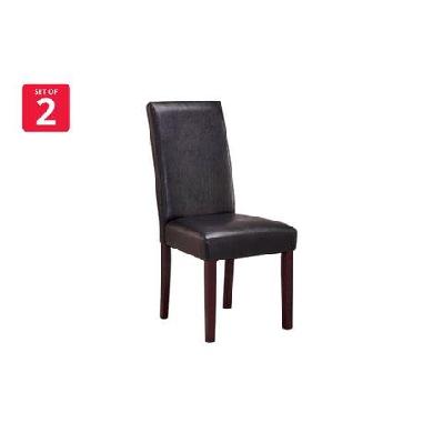 set of 2 kyran pu leather kitchen dining chairs - black set of 2