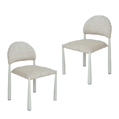 set of 2 lavita mohair fabric kitchen dining side chair autumn