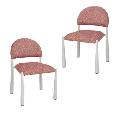 set of 2 lavita mohair fabric kitchen dining side chair sunset