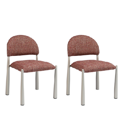 set of 2 lavita mohair fabric kitchen dining side chair sunset