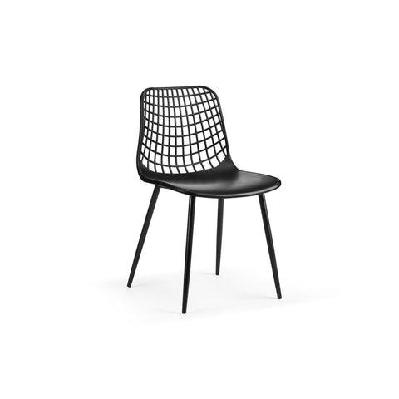 set of 2 leerdam kitchen dining chairs - black black