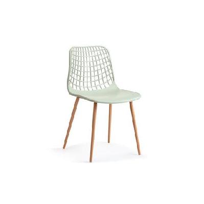 set of 2 leerdam kitchen dining chairs - pastel green green