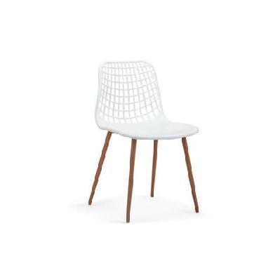 set of 2 leerdam kitchen dining chairs - white white