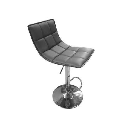 set of 2 lunar modern height adjustable gas lift pu leather bar stool - grey