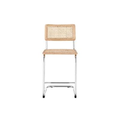 set of 2 marcel breuer replica cesca chair kitchen counter bar stool - natural/rattan natural
