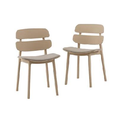 set of 2 ofir pp fabric kitchen dining side chairs beige