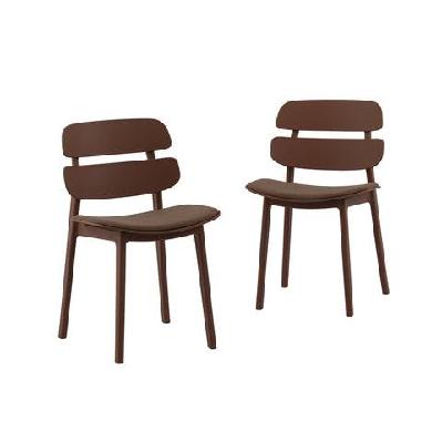 set of 2 ofir pp fabric kitchen dining side chairs cinnamon