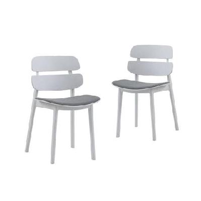 set of 2 ofir pp fabric kitchen dining side chairs white