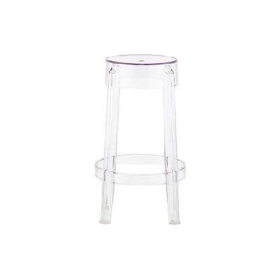 set of 2 philippe starck replica ghost kitchen counter bar stool 66cm clear clear