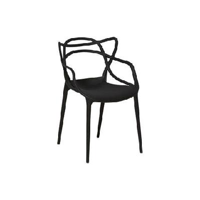 set of 2 philippe starck replica masters kitchen dining chair armchair - black black