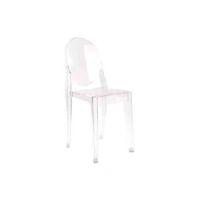 set of 2 philippe starck replica victoria ghost kitchen dining side chairs - clear clear