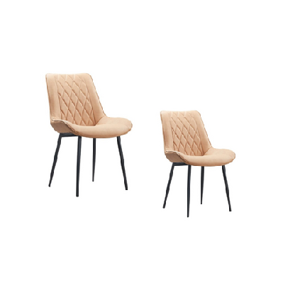 set of 2 pu leather kitchen dining side chair brown
