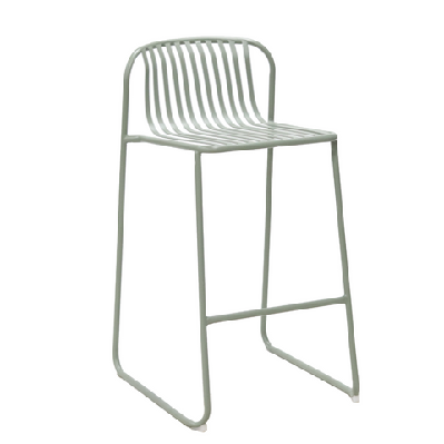 set of 2 renzo antirust treatment outdoor bar stool chair metal frame thyme green