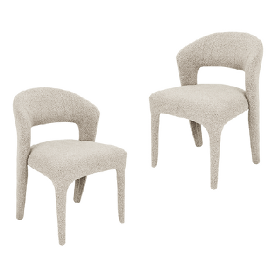 set of 2 silas all-cover mohair fabric kitchen dining chair wheat