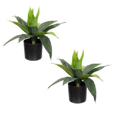 set of 2 small agave plant artificial faux plant decorative in pot pink