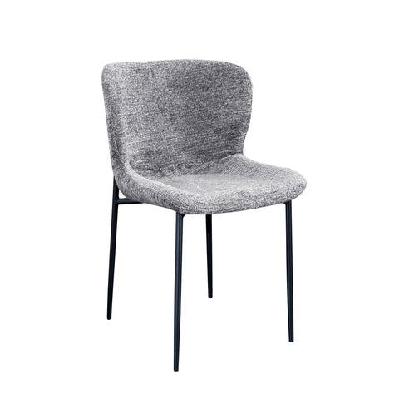 set of 2 sonata fabric kitchen dining side chair metal legs grey/black