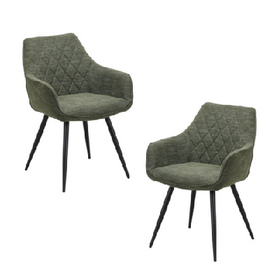 set of 2 xena eco leather kitchen dining chair metal legs pistacchio