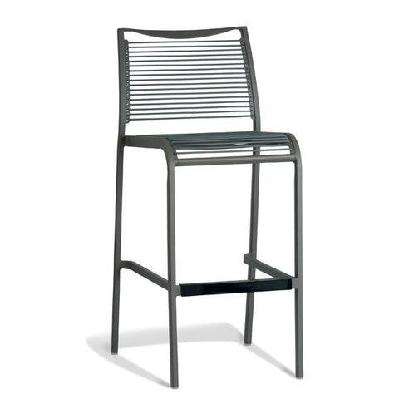 set of 2 - wanika outdoor bar stool 75cm - grey