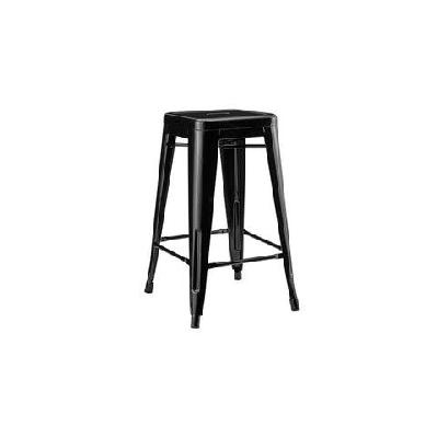set of 2 xavier pauchard replica tolix kitchen counter bar stools 65cm powder coated - black black / 65cm / metal