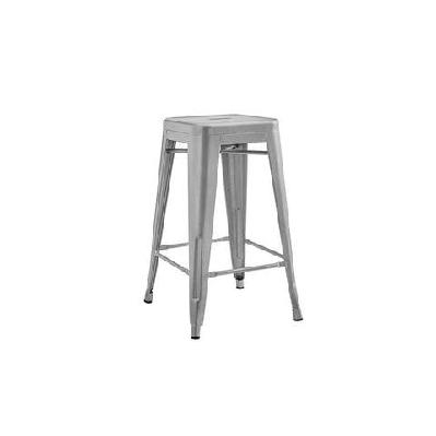 set of 2 xavier pauchard replica tolix kitchen counter bar stools 65cm powder coated - silver silver / 65cm / metal