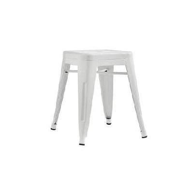 set of 2 xavier pauchard replica tolix low stools seats chair powder coated metal 45cm - white white / 45cm / metal