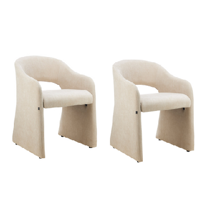 set of 2 zuri modern fabric kitchen dining arm chair beige