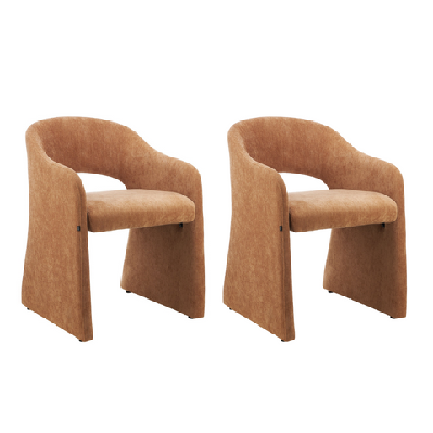 set of 2 zuri modern fabric kitchen dining arm chair rust orange