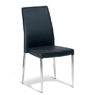 set of 4 - bailey dining chair  - stainless steel frame - black