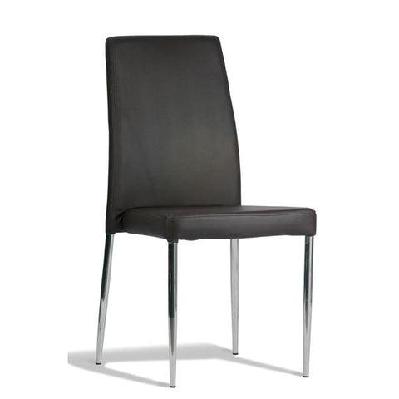 set of 4 - bailey dining chair - stainless steel frame - brown