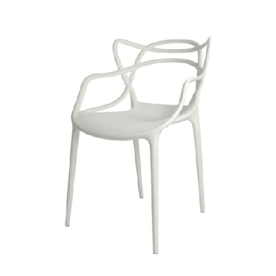 set of 4 - philippe starck replica masters dining armchair - white