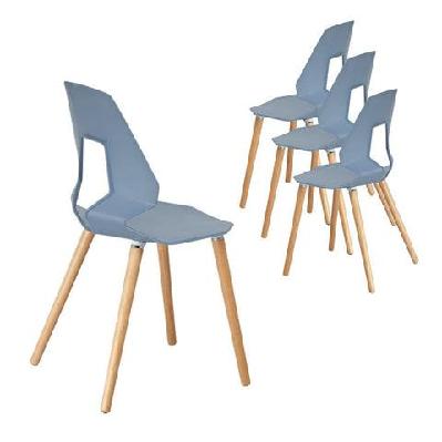 set of 4 - tech scandinavian dining chair - slate